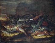 Giuseppe Recco Still-life with fish. oil painting reproduction